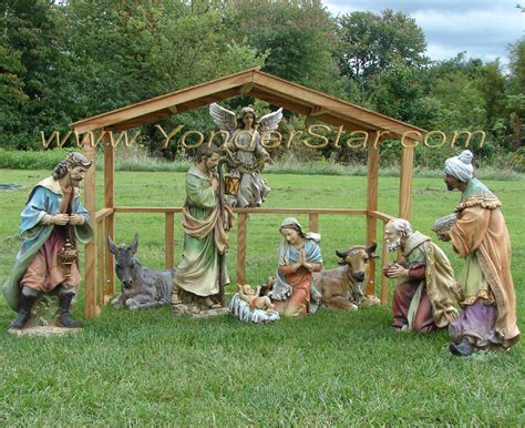 outdoor nativity scene set